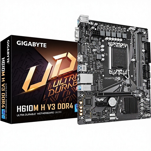 Gigabyte H610M H V3 DDR4 Motherboard New Supports Intel Core 14th Gen CPUs 4+1+1 Hybrid Phases Digital VRM 3200MHz 1xPCIe 3.0