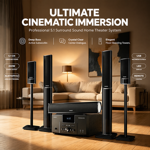 5.1 Channel Home Surround Sound System Floor Standing Tower <b>Speakers</b> <b>Amplifier</b> Audio Set <b>With</b> Remote Control K10(5.1) Surround S - Product Image 3