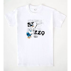 T-shirt bianca Stuzzo Duck Painter, unisex, taglia adulto SMLXLXXL - Product Image 1