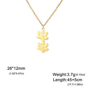 बेस्टसेलर पाव प्रिंट नाम हार व्यक्तिगत पालतू प्रेमी गहने स्टेनलेस स्टील अनुकूलन योग्य यूनिसेक्स न्यूनतम बयान - Product Image 6