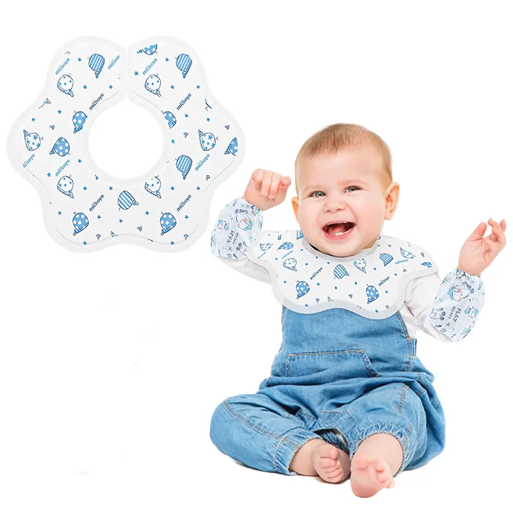 New product adjustable fastener disposable 360 Rotate Baby Bibs for Drooling Teething
