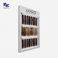 Meubles de salon de coiffure sur mesure, présentoir mural pour extensions de cheveux avec éclairage LED, présentoir de magasin de perruques