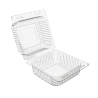 Custom 5X5 pollici a conchiglia scatola a conchiglia a conchiglia in plastica trasparente con cerniera contenitori per dolci biscotti insalate
