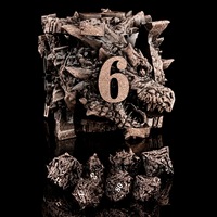 Ensemble de dés en métal vert émeraude à tête de dragon, 7 pièces, dés polyédriques à pointes, pour D&D, jeu de rôle, jeu de société, kit de quête, cadeau