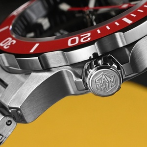 Reloj San Martin SN0085 de Diseño Original DiverV2 para Hombre, Reloj Mecánico Automático NH35, Correa Milanesa, Resistente al Agua 200m, Luminoso - Product Image 4