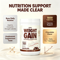 Poudre de collagène chocolatée hypercalorique OEM pour la prise de poids 1,2 kg Saveur naturelle Complément alimentaire pour la prise de masse musculaire 24 mois