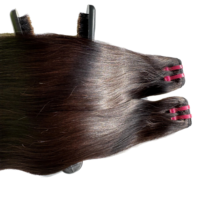 Extensions de cheveux vierges humains malaisiens en gros, trame de peau, mèches, cuticules alignées, cheveux lisses, 100g