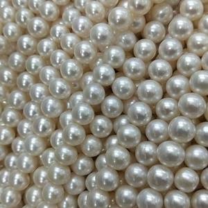 Collier de perles d'eau douce rondes de 8-9 mm en gros, semi-finies avec de légères imperfections, forme de pomme de terre, couleur, perles en vrac - Product Image 4