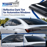 Película para Ventanas de Automóviles Tuman Deep Black Privacy Reflective con Transmisión de Luz Visible del 20% y Bloqueo de Rayos Ultravioleta para Ventanas Laterales
