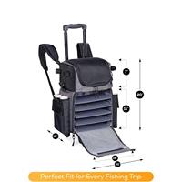 Sac à dos de pêche multifonctionnel durable, best-seller, pour le rangement des leurres, sac à roulettes pour la pêche à la carpe, en mer, à la mouche, en eau salée