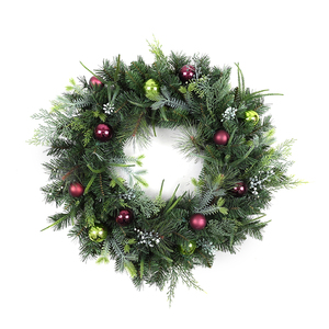 Couronne de Noël Artificielle Personnalisée avec Petites Boules – Décoration de Porte – Ventes Flash - Product Image 1