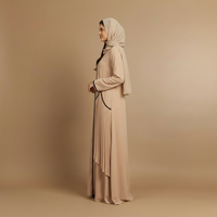Abaya plissée 2026 : Nouvelle collection élégante, vente en gros, mode modeste pour femmes musulmanes, décontractée et de prière