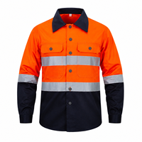 Chemise de travail personnalisée à manches longues en pur coton, légère, réfléchissante et durable pour l'usine et le travail en extérieur