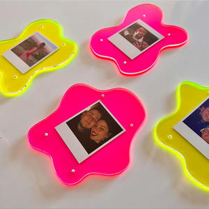 Marcos DE FOTOS <span class=keywords><strong>Polaroid</strong></span> abstractos, pequeño marco de fotos magnético acrílico, imán de nevera de acrílico de neón, marco de fotos colorido 5*7 - Product Image 2