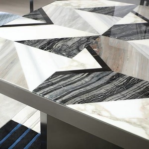 Ensemble de meubles de salle à manger de style moderne, nouveau modèle, table à manger en marbre avec chaises, 6 places - Product Image 3