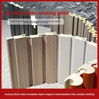 Échantillons mondiaux Grille rotative en bois courbée, Panneau décoratif ondulé en fibre de bambou et bois, Finition bois concave