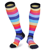 Chaussettes de compression sportives en nylon pour infirmières, prix d'usine, 15-20 mmHg, hauteur genou