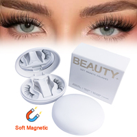 Kit de Pestañas Magnéticas 3D Reutilizables, Sin Pegamento, Quantum Natural, 1 Par de Pestañas Postizas Magnéticas, Aplicador de Extensiones