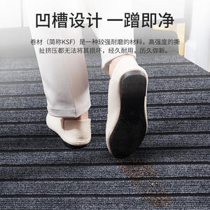 Tapis de porte moderne minimaliste en polyester, rayé, rectangulaire, gris, à rayures verticales, pour entrée de maison, nettoyage facile, découpe sur mesure - Product Image 3