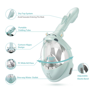 Máscara de esnórquel para niños recién mejorada Máscara de esnórquel de cara completa de moda, amplio campo de visión. Dive Musk - Product Image 3