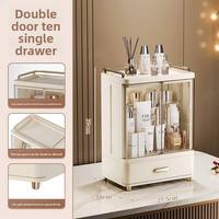 Armoire de rangement de luxe pour cosmétiques de bureau, grande capacité, anti-poussière, organisateur de soins de la peau avec tiroir