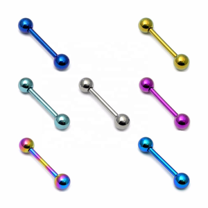 Barre de <span class=keywords><strong>piercing</strong></span> vibrante pour la <span class=keywords><strong>langue</strong></span> en titane G23 à filetage externe - Product Image 3