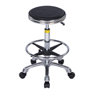 Xby Modern Paneel Antistatisch Metalen Frame Roestvrijstalen Verstelbare Kruk Echt Leer Roterend Stofvrij Laboratorium - Product Image 1