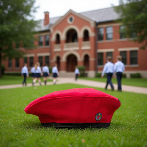 Boinas Tejidas para Uniformes Escolares de Niñas, Poliéster y Algodón, Logotipo Bordado, Diversos Colores, Juego de 100 Piezas - Product Image 2