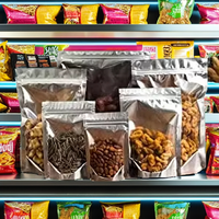 Sachets Doypack Holographiques Personnalisés Durables avec Fenêtre Transparente et Fermeture Zip Refermable pour Emballage de Noix et Snacks, Qualité Alimentaire, Vente en Gros