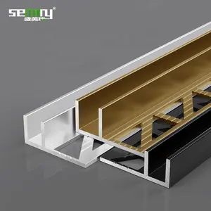 Strip aluminium logam trim sudut samping berbentuk U, untuk trim lantai kaca dan kamar mandi Strip Transit fleksibel