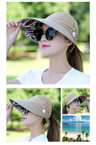 OEM Chapeaux de <span class=keywords><strong>soleil</strong></span> d'été pour l'extérieur, perle compressible avec de grosses têtes, large bord, <span class=keywords><strong>pare</strong></span>-<span class=keywords><strong>soleil</strong></span> de plage, chapeau de <span class=keywords><strong>soleil</strong></span> vide, capuchon de protection UV - Product Image 5
