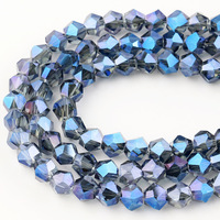 Perles en cristal facetté pour la fabrication de bijoux, perles en verre, décoration DIY, accessoires pour colliers, couleurs de placage disponibles