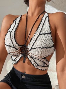 Corset <span class=keywords><strong>sans</strong></span> manches vintage style Spice Girl pour <span class=keywords><strong>femme</strong></span>, avec col à nœud papillon, fait main, idéal pour les vacances à la plage - Product Image 6