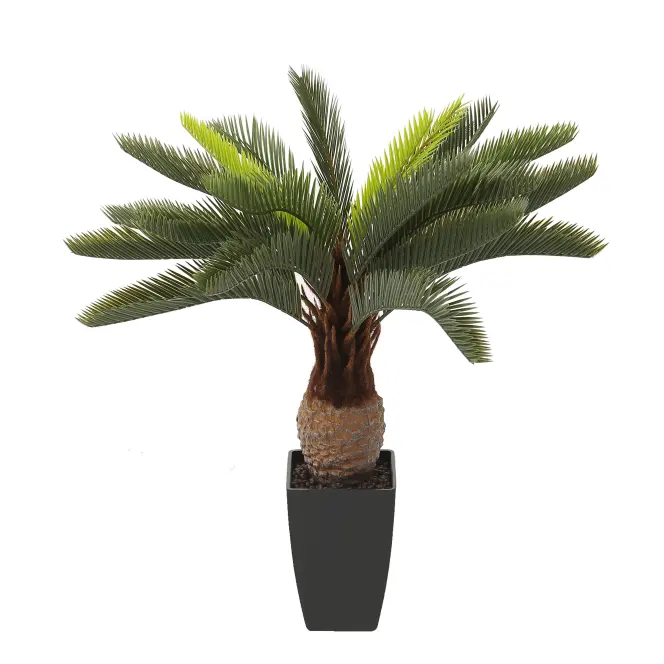 High Quality Faux Plants Indoor Sago Cycas Plants Tree Artificial Bonsai Plants Sago Cycas With Pot Home Decor