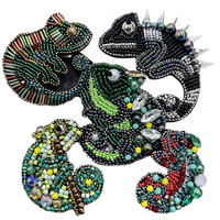 Appliques 3D à coudre de qualité supérieure, faites à la main, en forme d'animal, ornées de perles et de strass, en tissu feutre, pour vêtements
