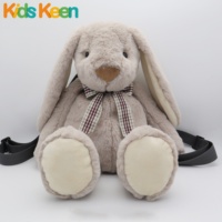 Sacs à dos en peluche personnalisés en forme de lapin avec poupée en peluche, sacs à bonbons en peluche douce