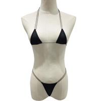 Europese Amerikaanse Dames Sexy Driepunts Bikini Set Doorzichtige Badpak Met Bh En Ondergoed Lingerie