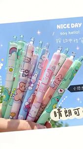 Stylos à bille rétractables multicolores en plastique à prix avantageux avec logo personnalisé imprimé, stylo gel pour papeterie de bureau - Product Image 3
