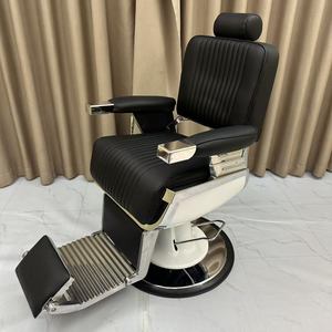 Durable Multi-Functional Luxury Hair Salon Furniture Black <b>Gold</b> Vintage Reclining Heavy-Duty Hydraulic Pump Hair Cutting <b>Chair</b> - Product Image 3
