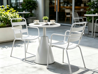 Chaise de salle à manger empilable en métal durable et moderne pour l'extérieur, idéale pour jardins, patios, cours et hôtels – Fournisseur en gros