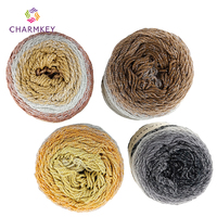 High Quality Cake Yarn Rainbow Color Summer Cheese Metallic Yarn Silver Cotton Polyester for Knitting Hand Crochet Yarn