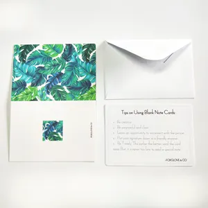 Offset Prints tarhigh Quality Note Card Prägen von Kraft papier mit Umschlägen und Aufklebern Dankes karten Business Custom White