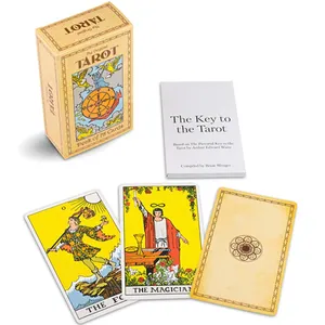 Offre Spéciale Personnalisé Conception Spéciale Papier Imprimé Tarot Cartes De Luxe Feuille D'or Cartes de Tarot Avec Guide Livre