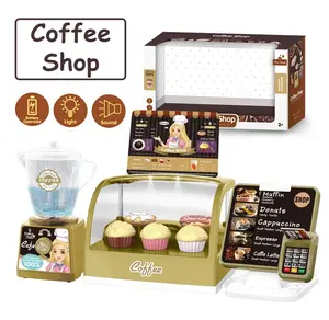 Ses ışık kahve makinesi restoran tatlı kek dükkanı çocuklar için oyuncaklar Pretend