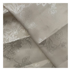 高品质涤纶氨纶面料提花缎面面料压花光泽染色花朵男女连衣裙 - Product Image 5