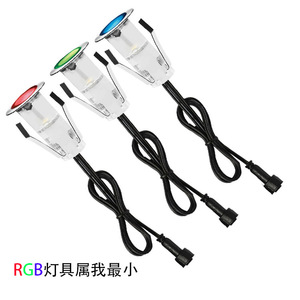 Lumières LED encastrées RGB 18 mm basse tension pour terrasse extérieure, étanches IP67, pour marches, escaliers, patio, <span class=keywords><strong>piscine</strong></span>, <span class=keywords><strong>kit</strong></span> d'éclairage de terrasse - Product Image 2