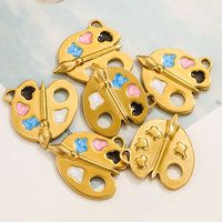Pendentifs en acier inoxydable coloré pour tableau de dessin, colliers DIY, accessoires mignons en émail titane effet goutte, vente en gros