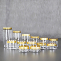 Pot en Plastique PET Personnalisé avec Couvercle en Aluminium. 50ML 80ML 100ML 120ML 150ML 250ML 500ML, Pot PET à Large Ouverture pour Emballage Alimentaire Sec