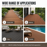 Panneau de terrasse WPC imperméable de haute qualité 219x26mm, contemporain, à pose facile, pour extérieur, jardin, cuisine, salle de bain