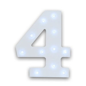 <b>Number</b> 4 3D <b>Led</b> Light Warm White Wedding Decoration - Product Image 2
